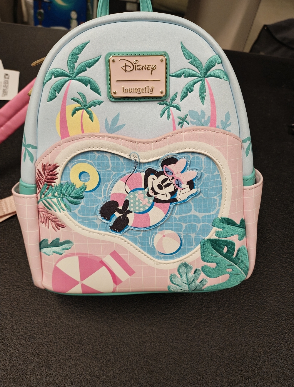 Disney x Loungefly Minnie Mouse Motel Tropical Pool Backpack - Pink & Aqua